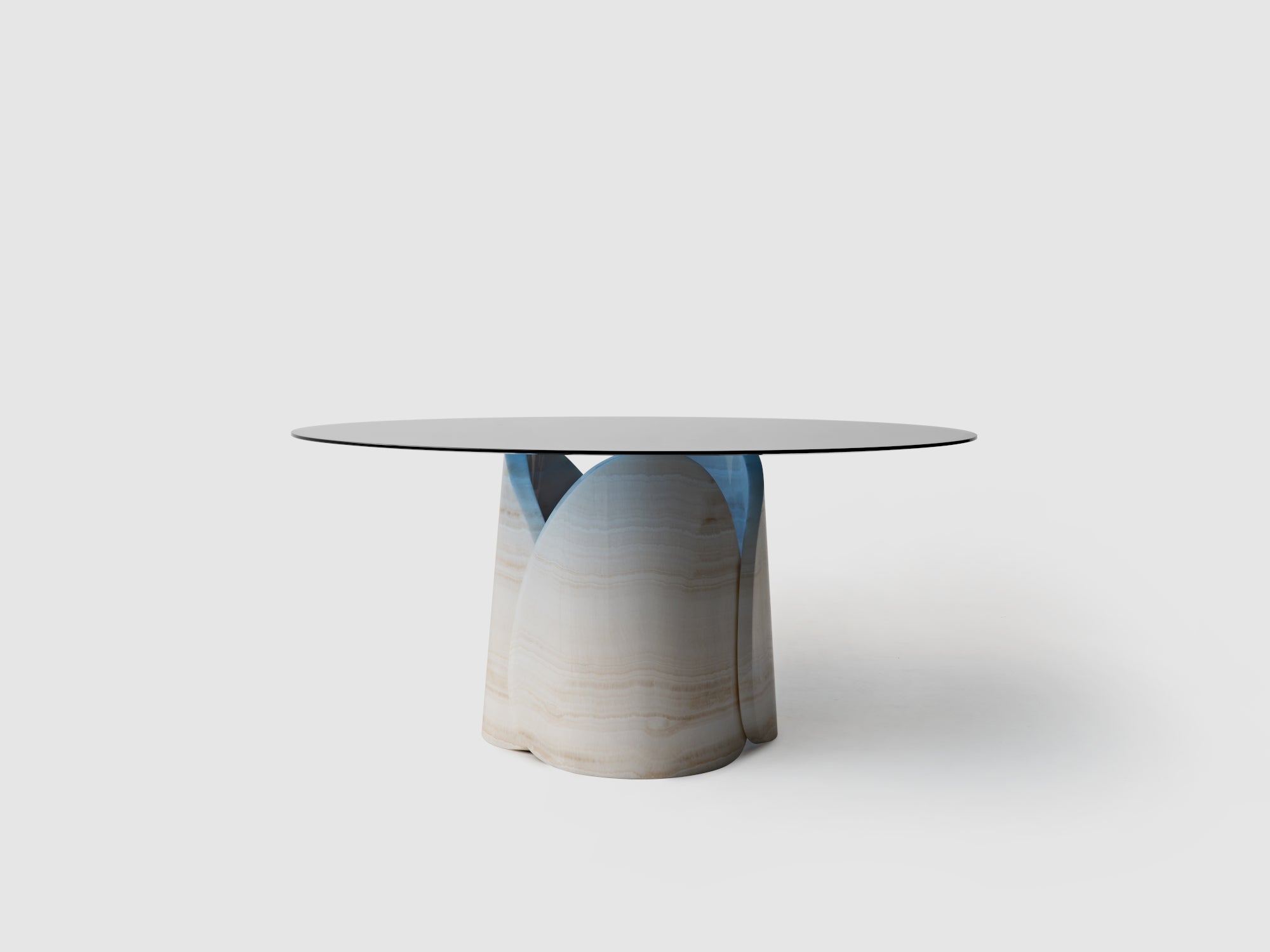 Petalo Round Table - Blu Cina Glass